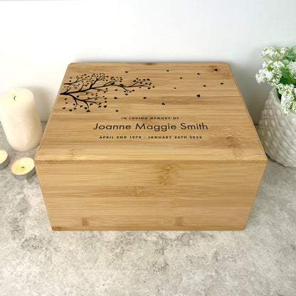 Personalised Bamboo Urn For Cremation Ashes - Branch of Love Design