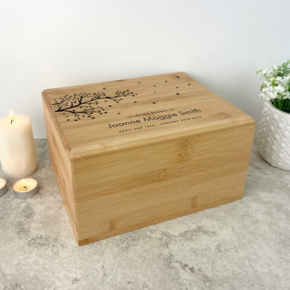 Personalised Bamboo Urn For Cremation Ashes - Branch of Love Design