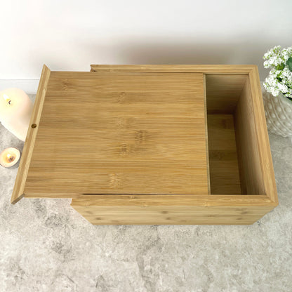 Personalised Bamboo Urn For Cremation Ashes - Name & Icon Design