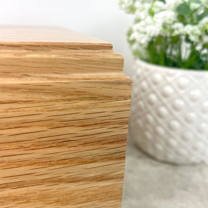 Personalised Oak Photo Urn For Cremation Ashes - Dandelion Design