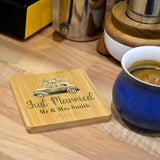 Personalised Just Married Bamboo Coaster Full Colour Print