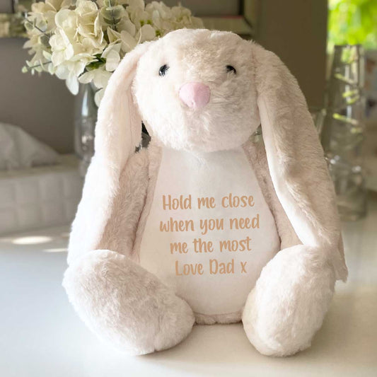 Personalised Comfort Bunny - Grey, Cream, Brown