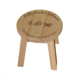 Personalised Children's Stool 4 Seasons for Christening or Birthday