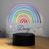 Personalised Childrens LED Night Light - Rainbow Design with Text