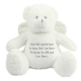 Personalised Angel Wings Record-A-Voice Keepsake Memory Bear - White