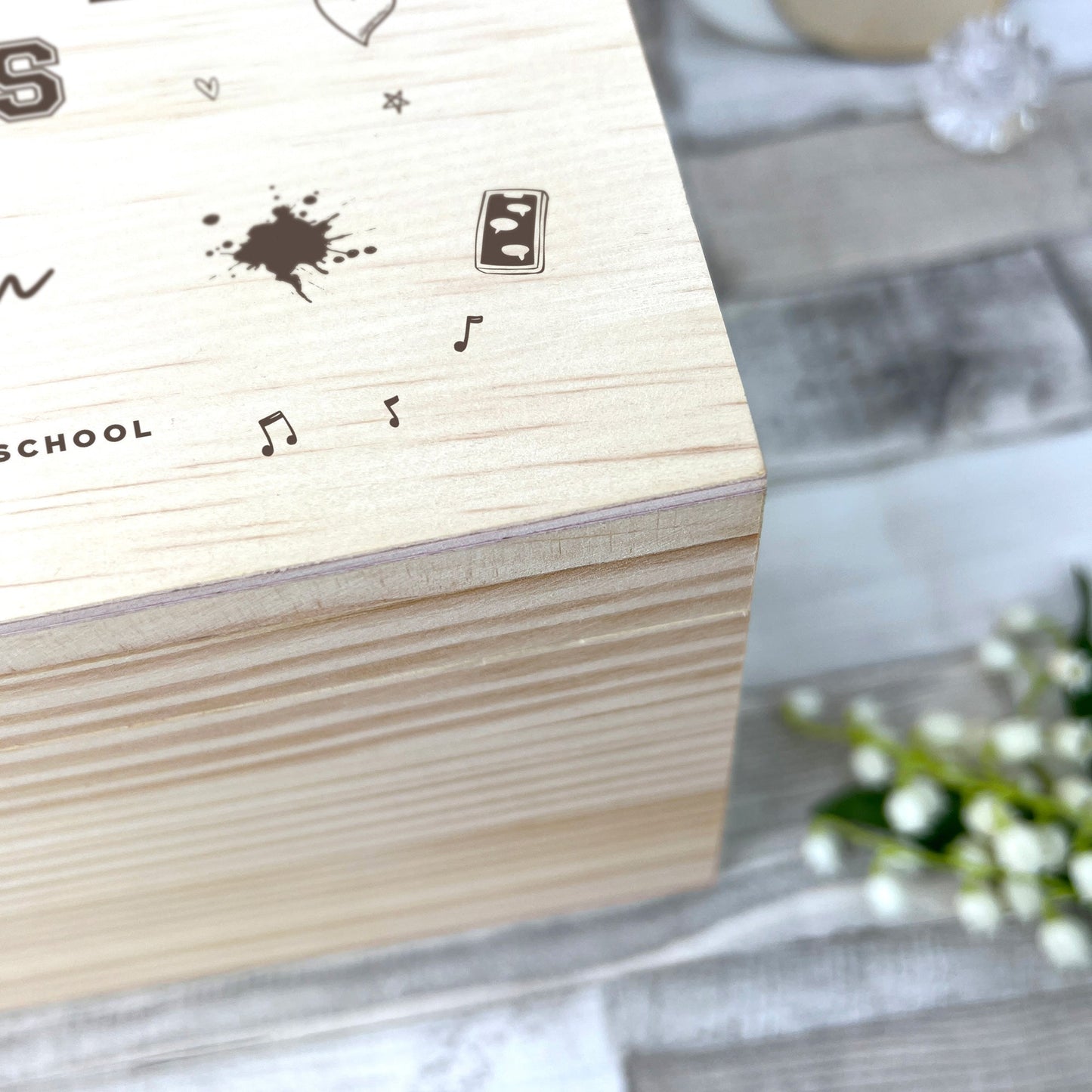 Personalised Doodle 'Class Of 2025' Leavers Memory Box - 5 Sizes