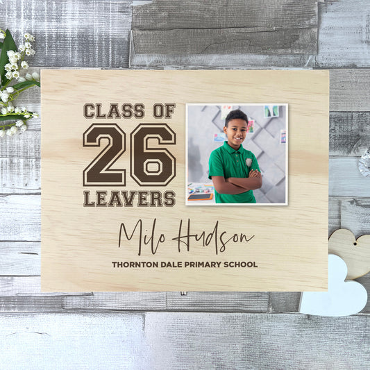 Personalised 'Class Of 2026' School Leavers Photo Memory Box - 5 Sizes