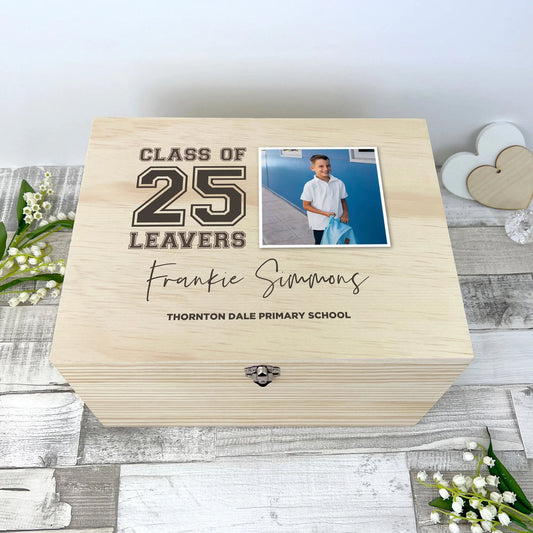 Personalised 'Class Of' School Leavers Photo Memory Box - 5 Sizes