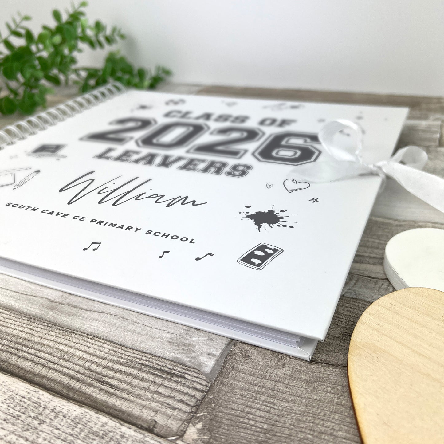 Personalised Doodle 'Class Of 2026' Leavers Scrapbook / Signing Book