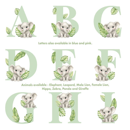 Personalised Animal Alphabet Grey Teddy Bear | New Baby, 1st Birthday or Christening Gift - The Lovely Keepsake Company