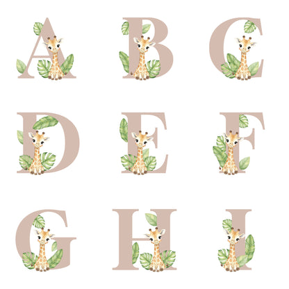 Personalised Alphabet Giraffe Teddy Bear 34cm | New Baby, 1st Birthday or Christening Gift