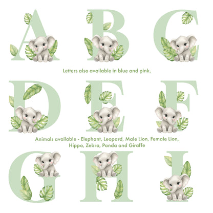 Personalised Animal Alphabet Plush Teddy Bear 25cm | New Baby, Christening & 1st Birthday Gift