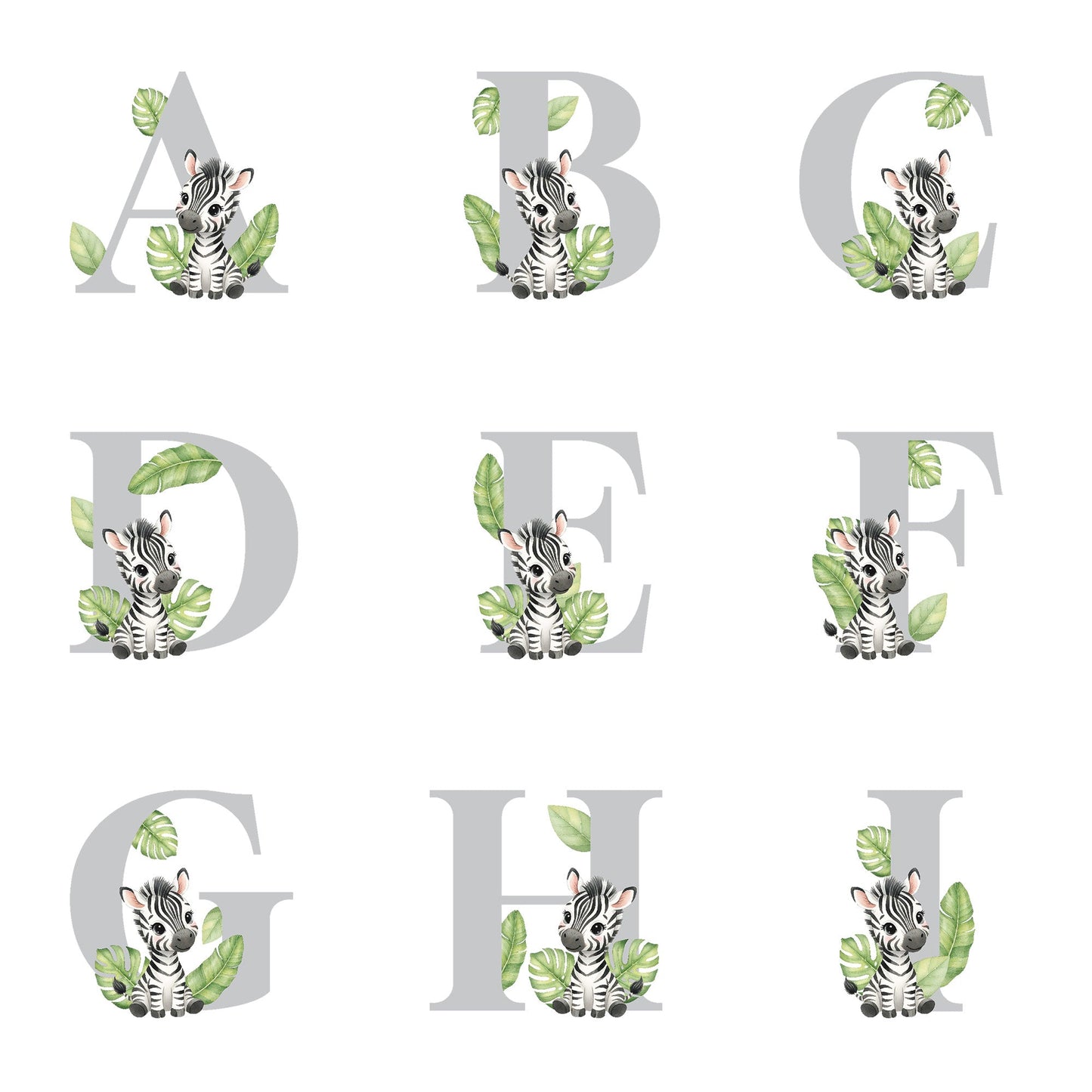 Personalised Alphabet Zebra Teddy Bear 28cm | New Baby, 1st Birthday or Christening Gift