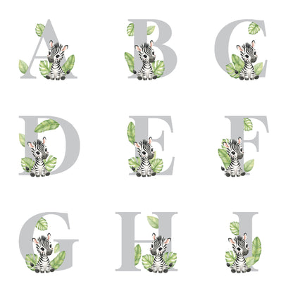 Personalised Alphabet Zebra Teddy Bear 28cm | New Baby, 1st Birthday or Christening Gift