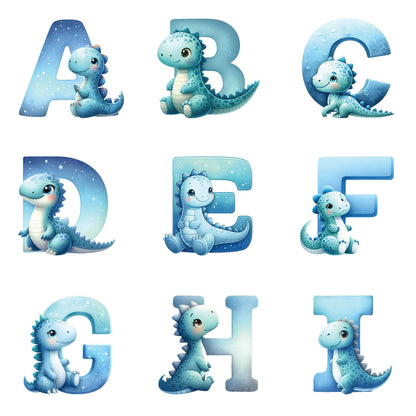 Personalised Dinosaur Alphabet Grey Plush Teddy Bear 42cm | New Baby, 1st Birthday & Christening Gift