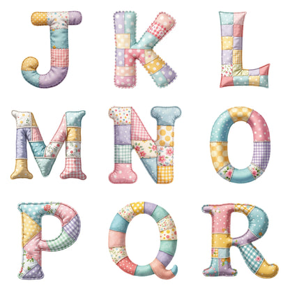 Personalised Patchwork Alphabet Plush Teddy Bear 25cm | New Baby, Christening & 1st Birthday Gift