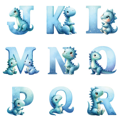 Personalised Dinosaur Alphabet Grey Plush Teddy Bear 42cm | New Baby, 1st Birthday & Christening Gift