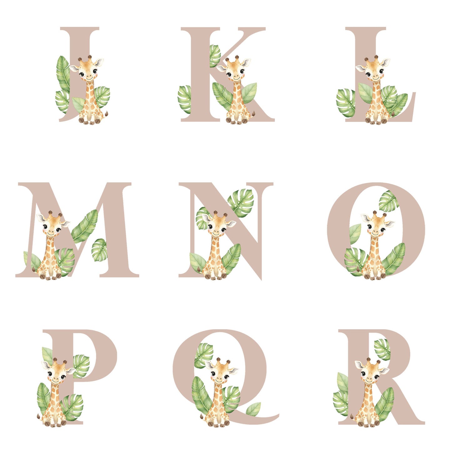 Personalised Alphabet Giraffe Teddy Bear 34cm | New Baby, 1st Birthday or Christening Gift