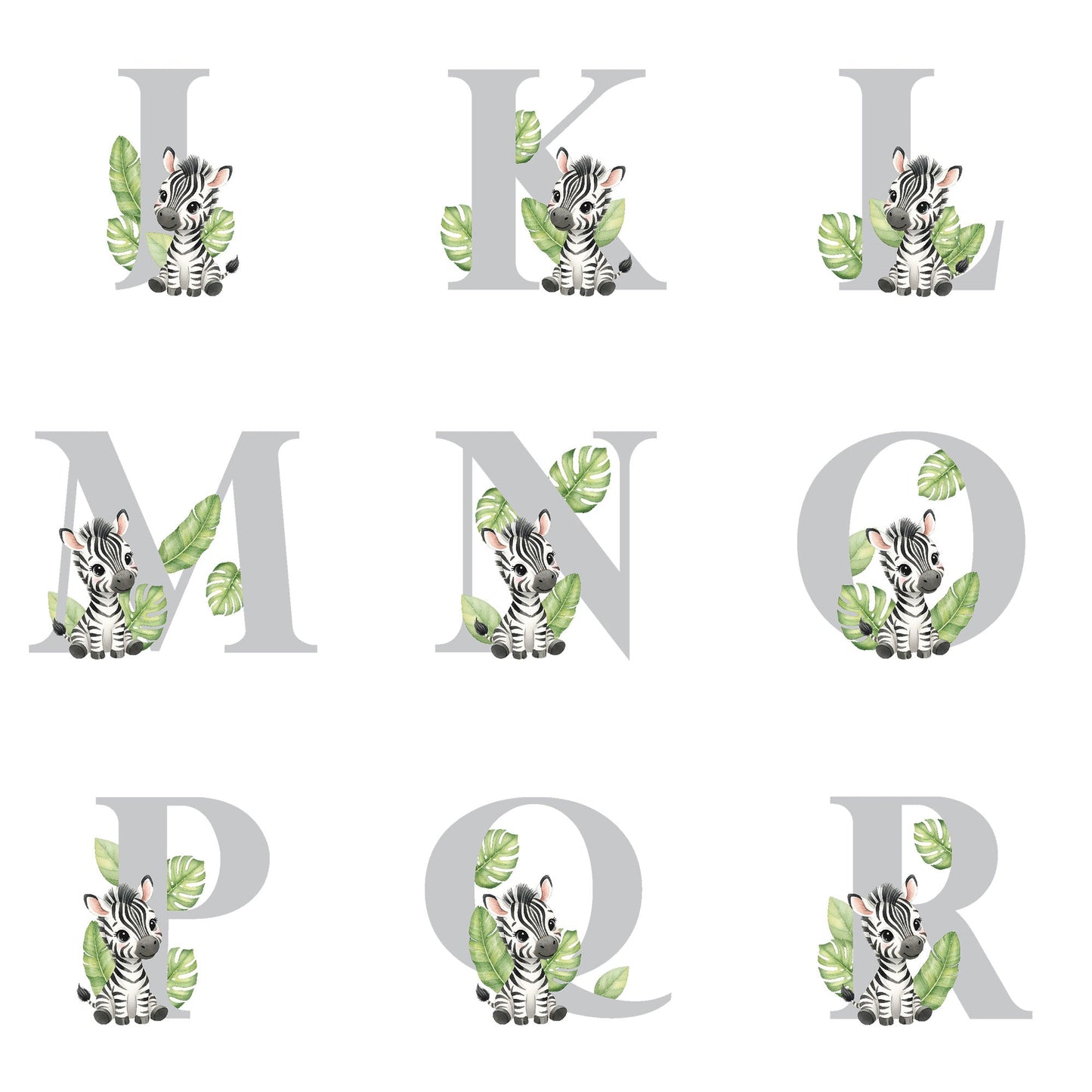 Personalised Alphabet Zebra Teddy Bear 28cm | New Baby, 1st Birthday or Christening Gift