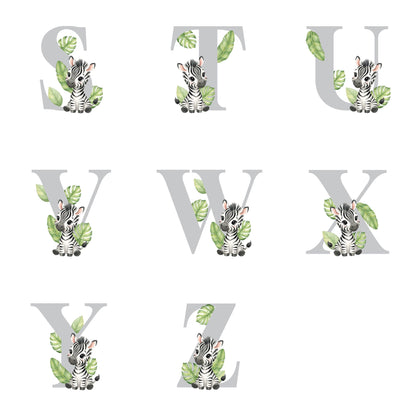 Personalised Alphabet Zebra Teddy Bear 28cm | New Baby, 1st Birthday or Christening Gift