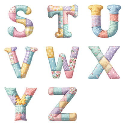 Personalised Patchwork Alphabet Plush Teddy Bear 25cm | New Baby, Christening & 1st Birthday Gift