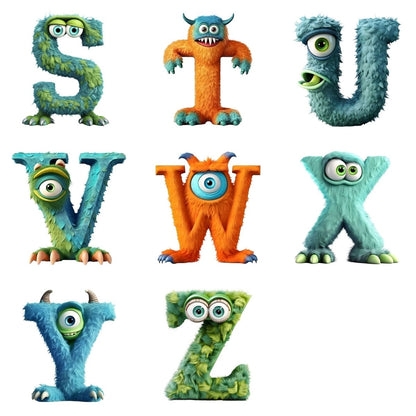 Personalised Monster Alphabet Grey Plush Teddy Bear 42cm | Children's Birthday or Christening Gift - The Lovely Keepsake Company