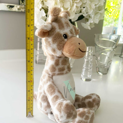 Name & Initial Giraffe - Green, Pink, Blue, Neutral