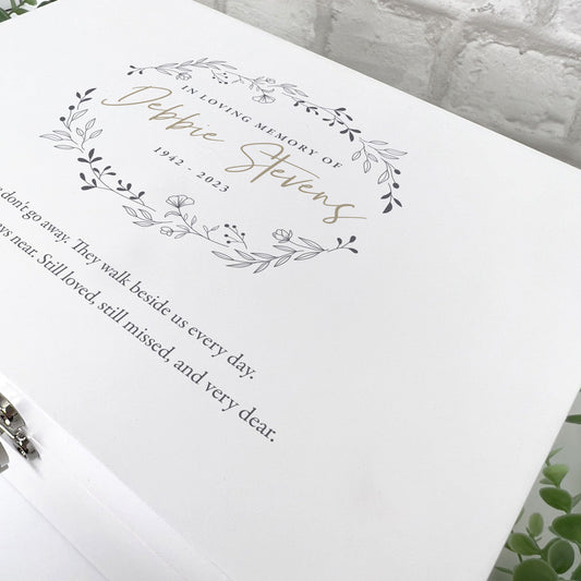Personalised Wreath Keepsake White Wooden Memory Box - 3 Sizes