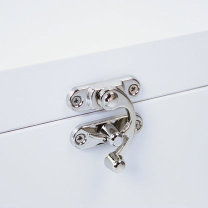 Personalised Wooden Boho Wedding White Wooden Keepsake Memory Box - 3 Sizes  (22cm | 27cm | 30cm)