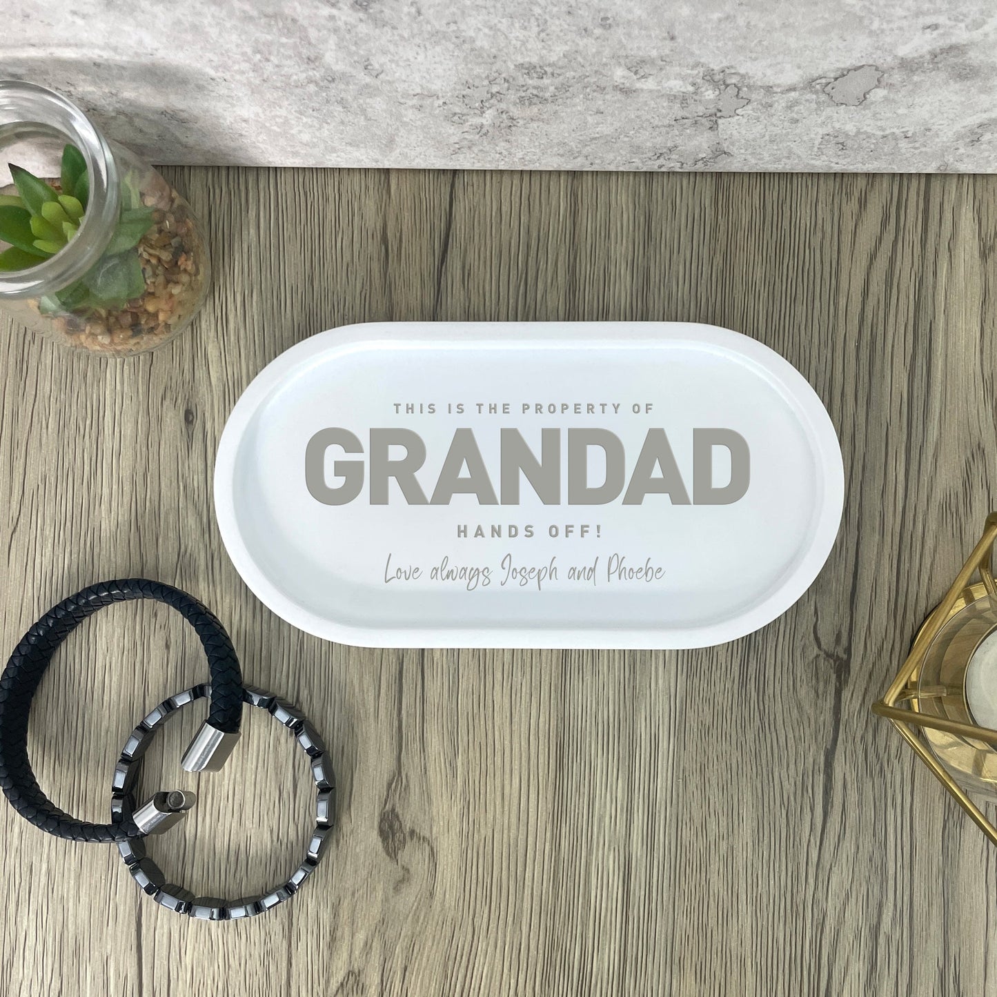 Personalised Bold Text Trinket Tray