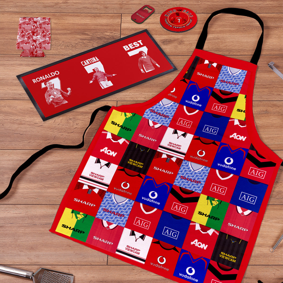 Manchester Red Football BBQ Box Bundle | Retro Man-Cave Set