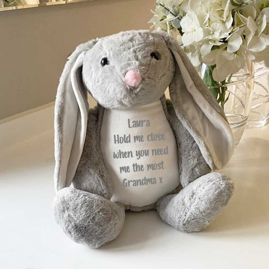 Personalised Record-A-Voice Keepsake Memory Bunny - Grey