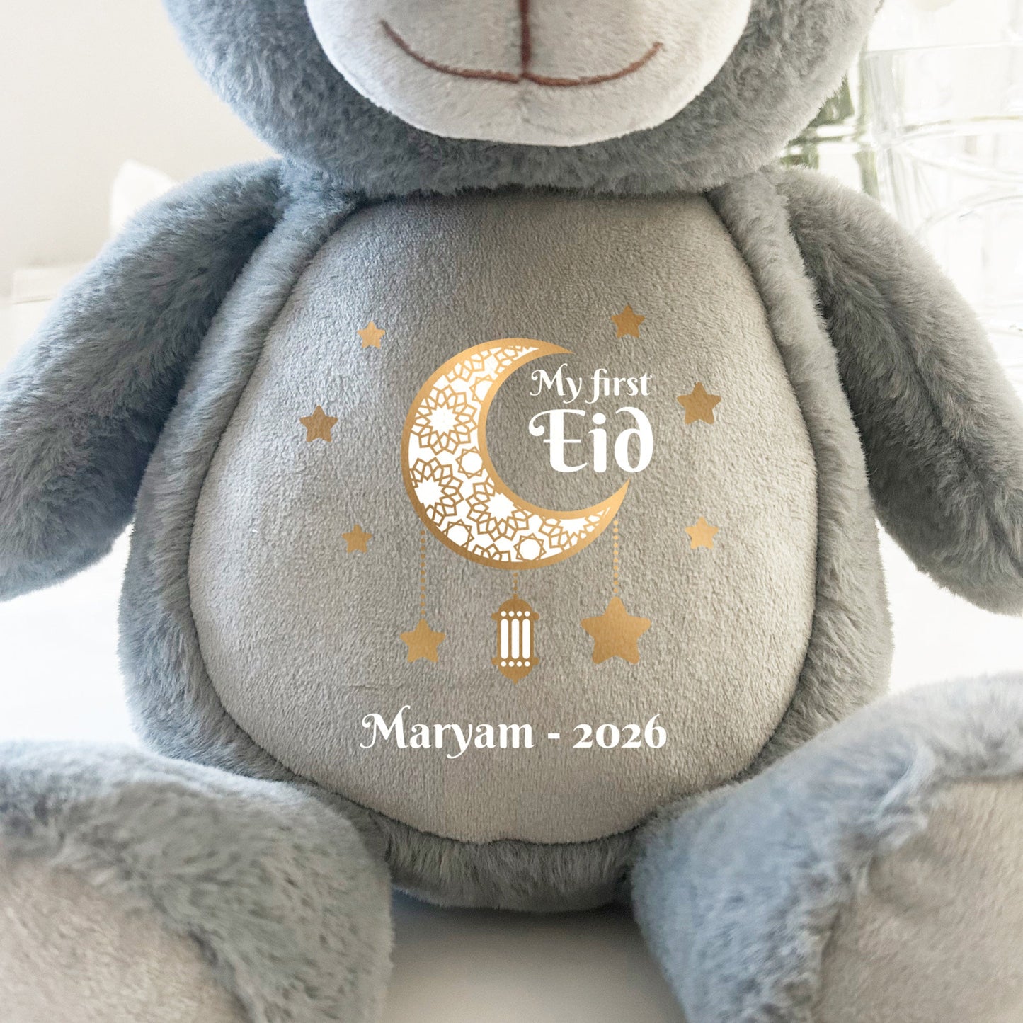 Personalised My First Eid Teddy Bear - Grey