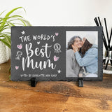 Personalised The World's Best Mum Photo Slate With Stand 30 x 20cm