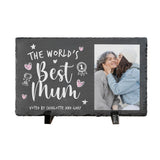 Personalised The World's Best Mum Photo Slate With Stand 30 x 20cm