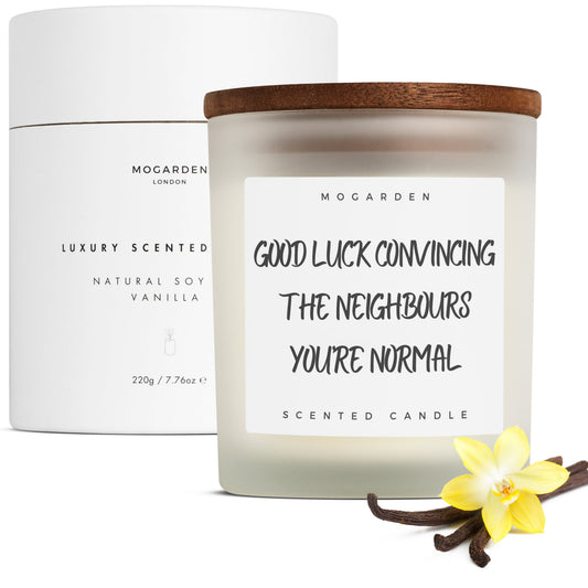 New Home Candle, New Home Gifts, Funny Housewarming Gifts, Luxury Scented Vanilla Candle Natural Soy 220g