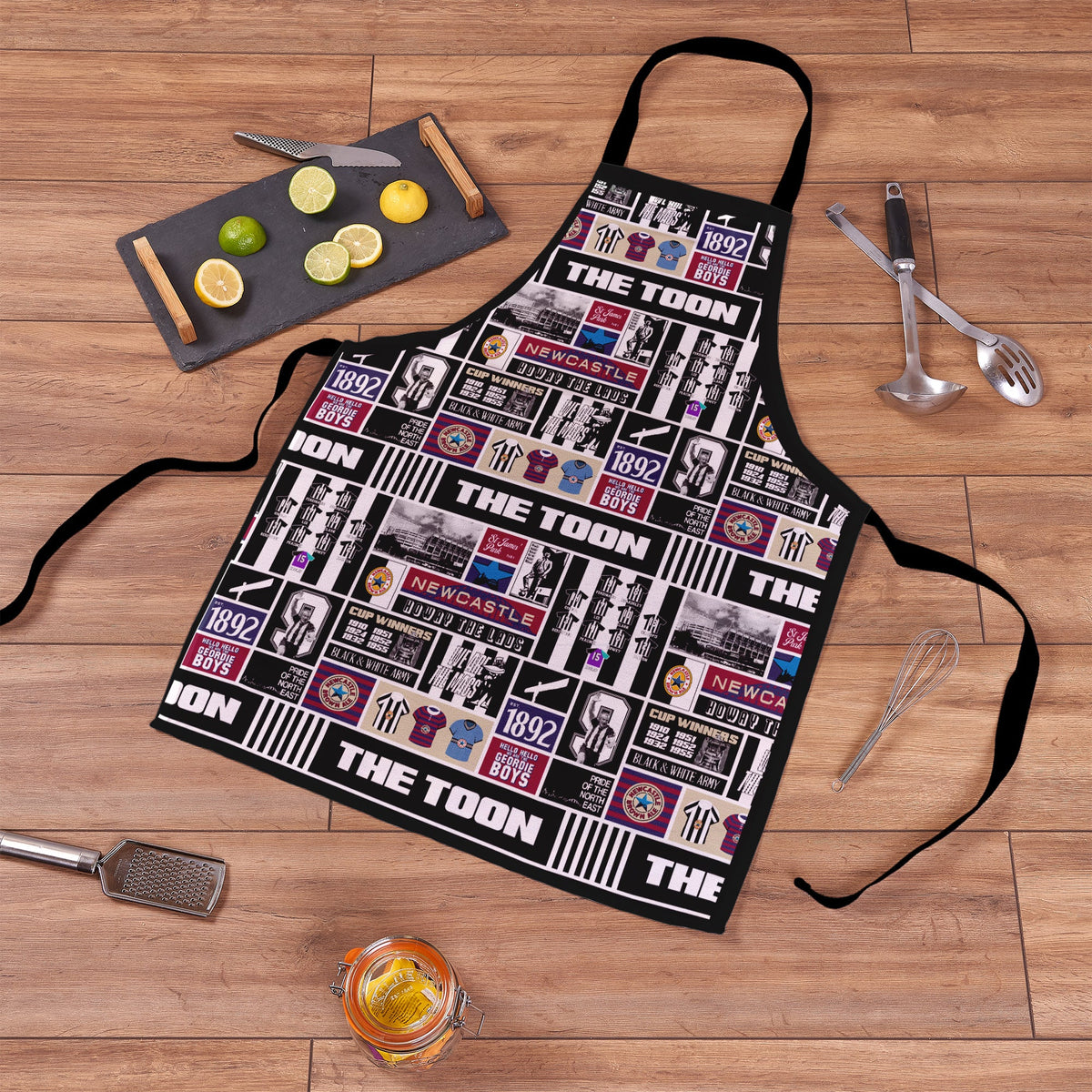 Newcastle History Montage - Retro Football Adults Apron