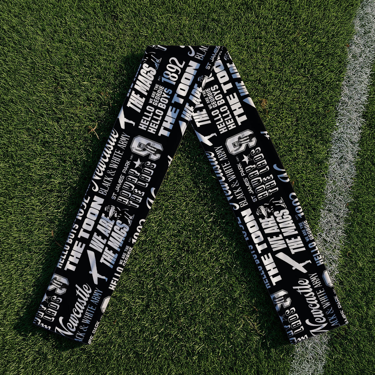 Newcastle Word Montage - Knitted Eyelet Football Scarf