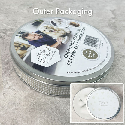 Pet Paw Print Clay Impression Tin