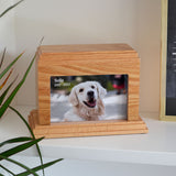 Personalised Pet Urn with Photo Solid Oak