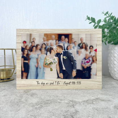 Personalised Freestanding One Photo Giant Wooden Block (15cm x 21cm) - Landscape