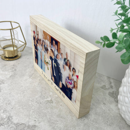 Personalised Freestanding One Photo Giant Wooden Block (15cm x 21cm) - Landscape