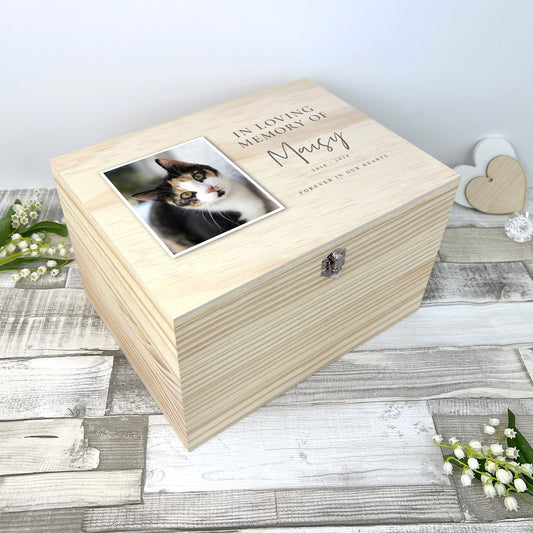 Personalised In Loving Memory Photo Pet Memorial Keepsake Box - 5 Sizes
