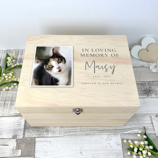 Personalised In Loving Memory Photo Pet Memorial Keepsake Box - 5 Sizes