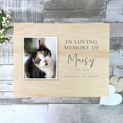 Personalised In Loving Memory Photo Pet Memorial Keepsake Box - 5 Sizes