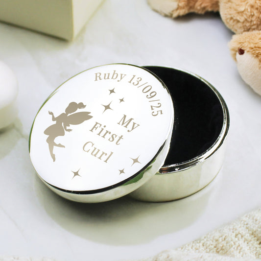 Personalised Fairy Princess First Curl Trinket Box