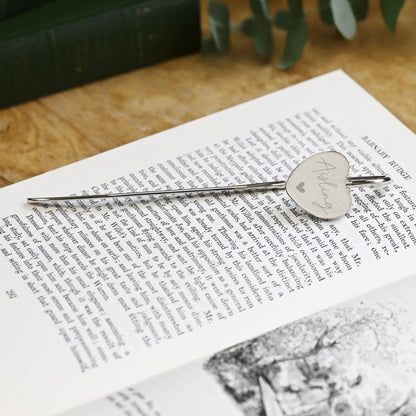 Personalised Engraved Heart Bookmark