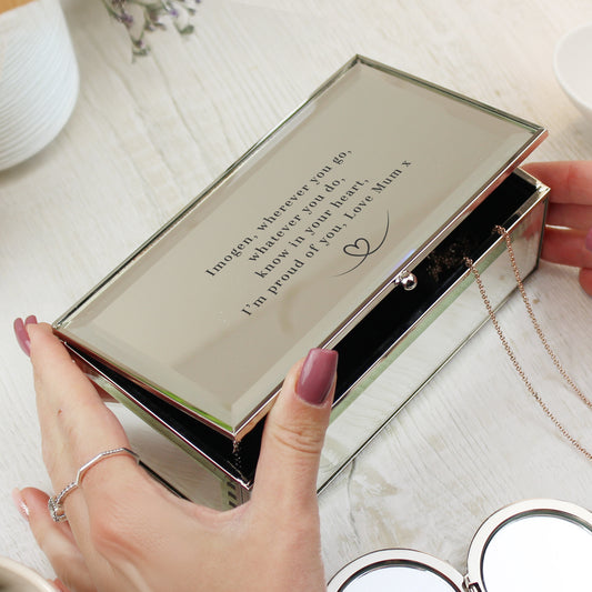 Personalised Heart Mirrored Jewellery Box