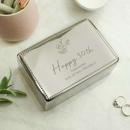 Personalised Floral Small Jewellery Box