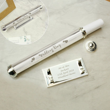 Personalised Wedding Day Silver Plated Certificate Holder